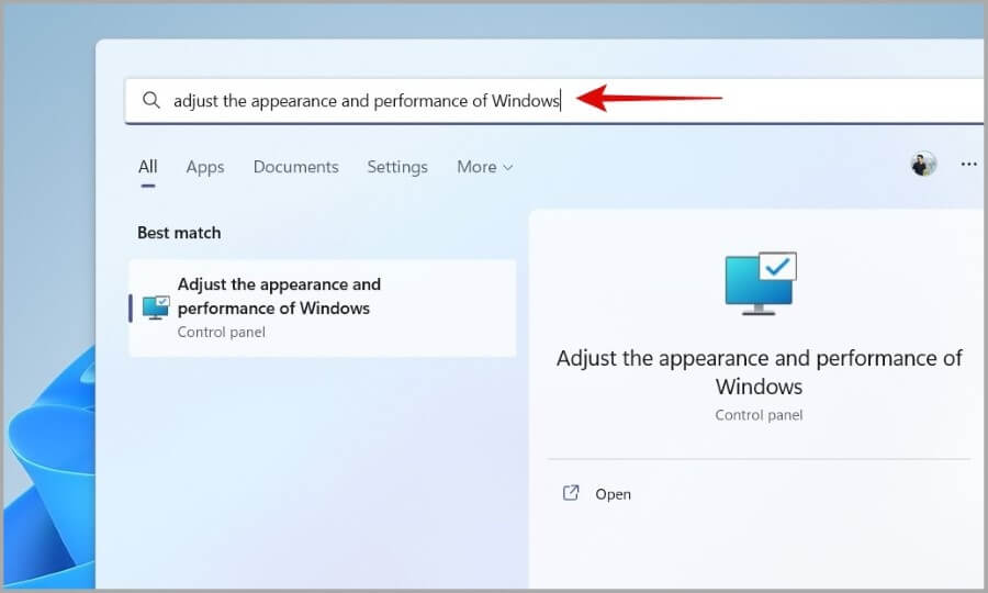 Open-Performance-Options-on-Windows-11-900x540 أفضل 7 طرق لإصلاح مشكل بطئ النقر بالزر الأيمن للماوس فوق قائمة Windows 11