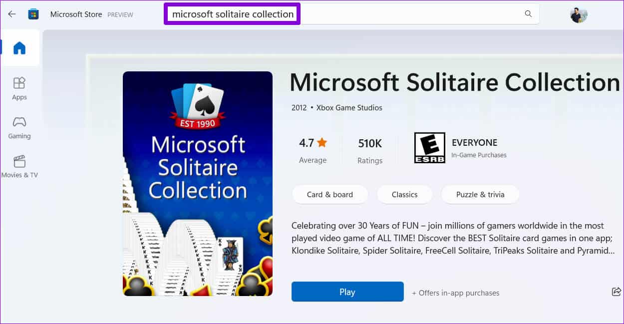 Open-Solitaire-Collection-App-on-Store-1250x649 أفضل 6 طرق لإصلاح عدم عمل مجموعة Microsoft Solitaire على Windows 11