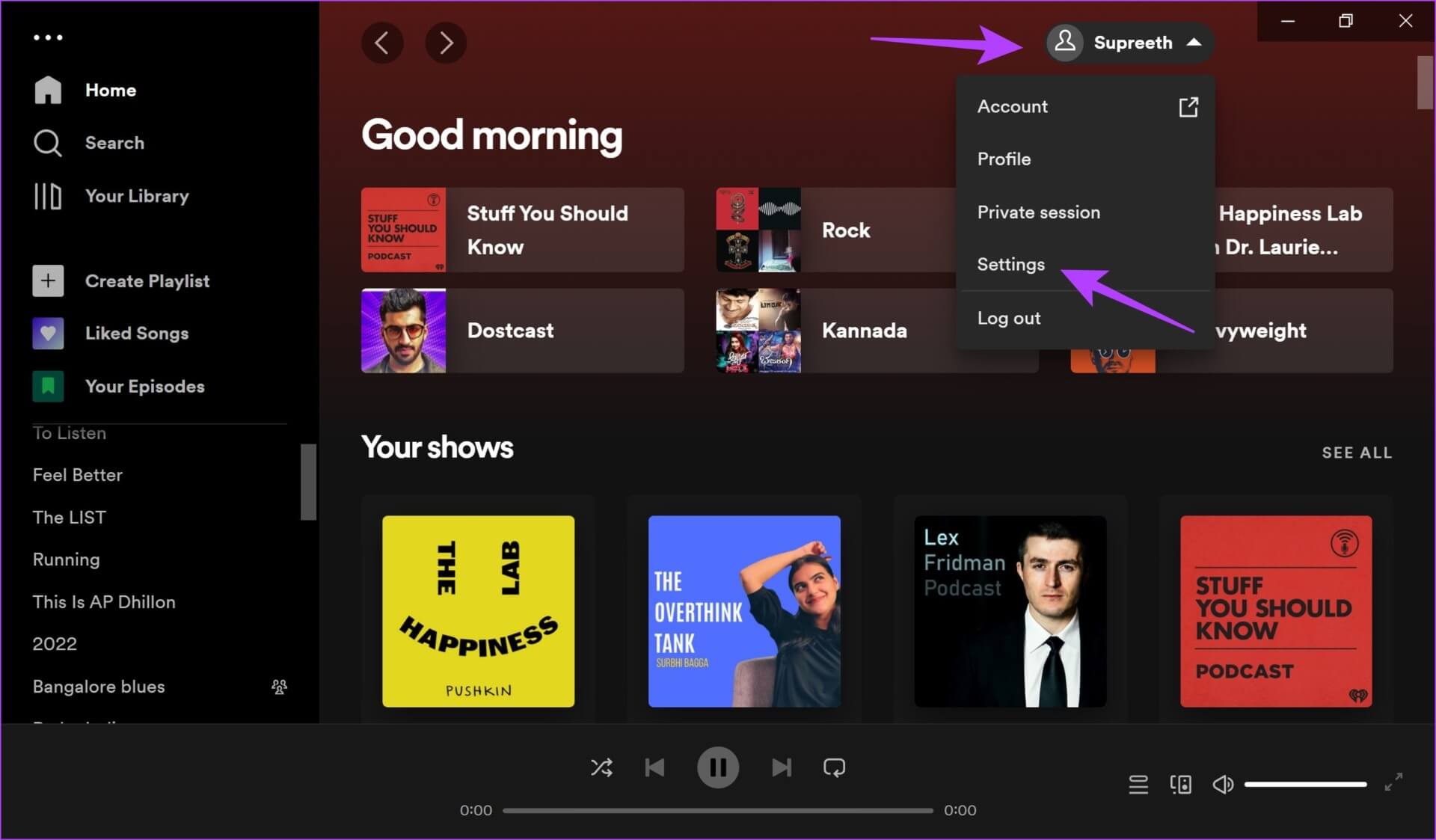Open-Spotify-Settings-1920x1123 13 طريقة لإصلاح Spotify يحافظ على مشكلة التعطل على Windows