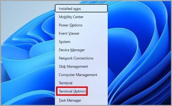 Open-TerminalAdmin-on-Windows-11-675x417 أفضل 7 طرق لإصلاح مشكل بطئ النقر بالزر الأيمن للماوس فوق قائمة Windows 11