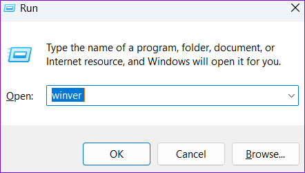 Open-Winver-Tool أفضل 5 طرق للتحقق من النوع والإصدار والبناء في Windows 11