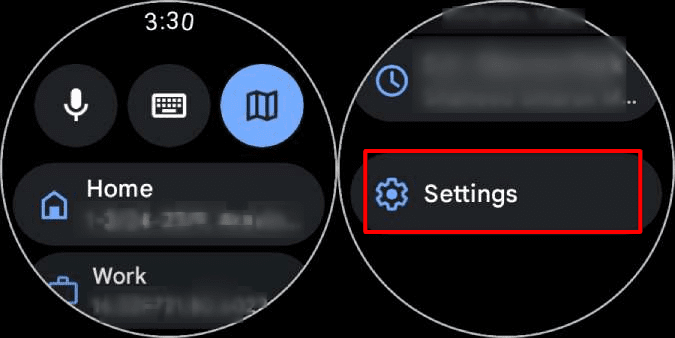 Opening-Google-Maps-Settings-on-Galaxy-Watch كيفية استخدام خرائط Google على Samsung Galaxy Watch 4 و 5