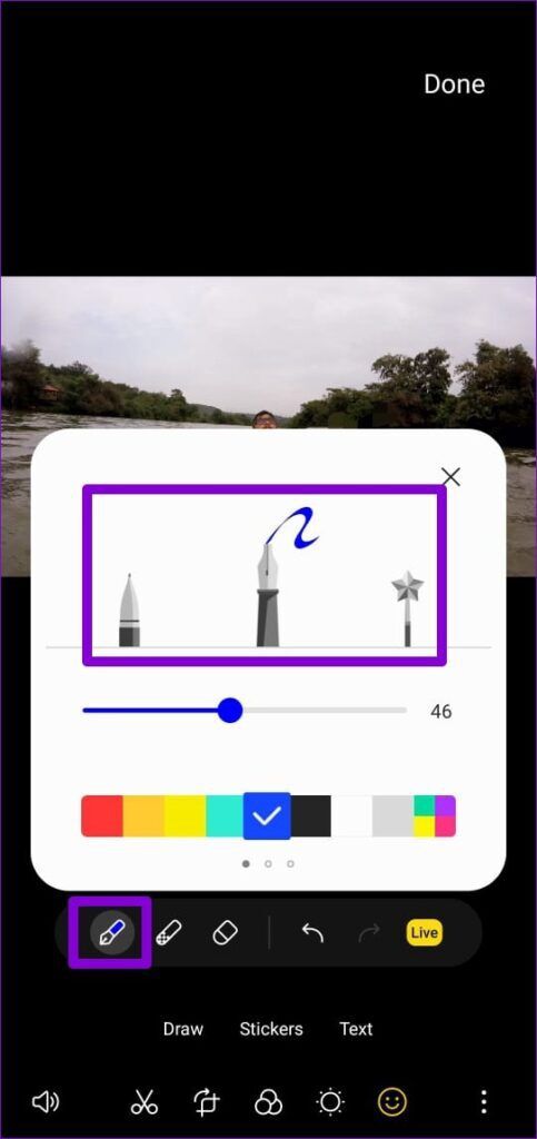 Pen-Types-on-Video-Editor-483x1024-1-483x1024 كيفية تحرير مقاطع الفيديو على هواتف Samsung Galaxy
