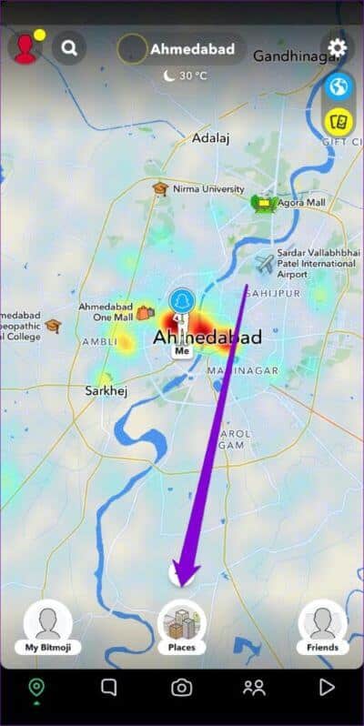 Places-Tray-on-Snap-Map-513x1024-1-400x798 كيفية استخدام خارطة Snap على Snapchat