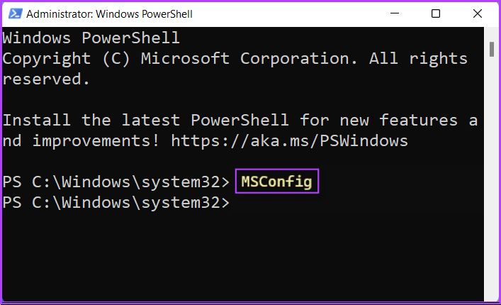 PowerShell-MSConfig أفضل 6 طرق للوصول إلى MSConfig على Windows 11