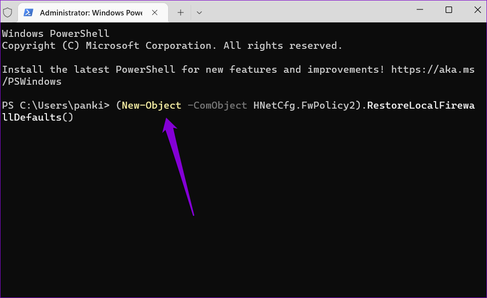 Reset-Firewall-Using-PowerShell أفضل 5 طرق لإعادة تعيين إعدادات جدار الحماية في Windows 11