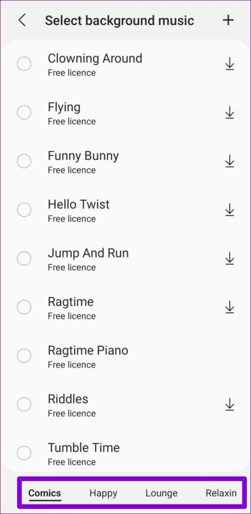 Samsung-Background-Music-Library-500x1024-1-500x1024 كيفية تحرير مقاطع الفيديو على هواتف Samsung Galaxy