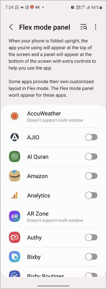 Samsung-Flex-Mode-Apps-340x919 5 طرق لإصلاح الوضع المرن لا يعمل على هواتف Samsung Galaxy Z