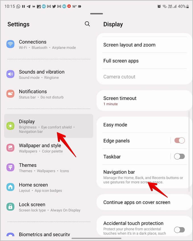 Samsung-Galaxy-Fold-Settings-Navigation-679x847 9 نصائح لاستخدام شريط المهام في هواتف Samsung Galaxy Fold