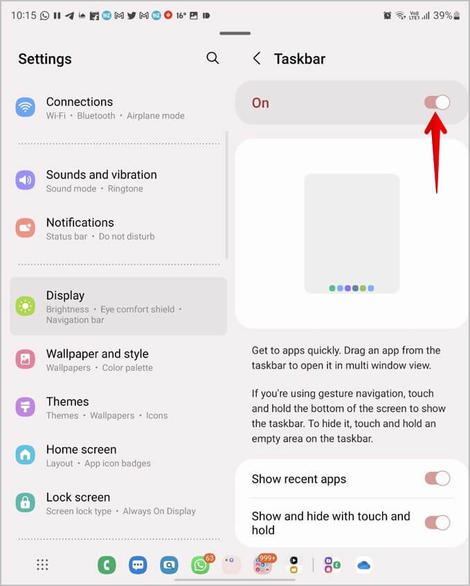 Samsung-Galaxy-Fold-Settings-Taskbar-off-679x847 9 نصائح لاستخدام شريط المهام في هواتف Samsung Galaxy Fold