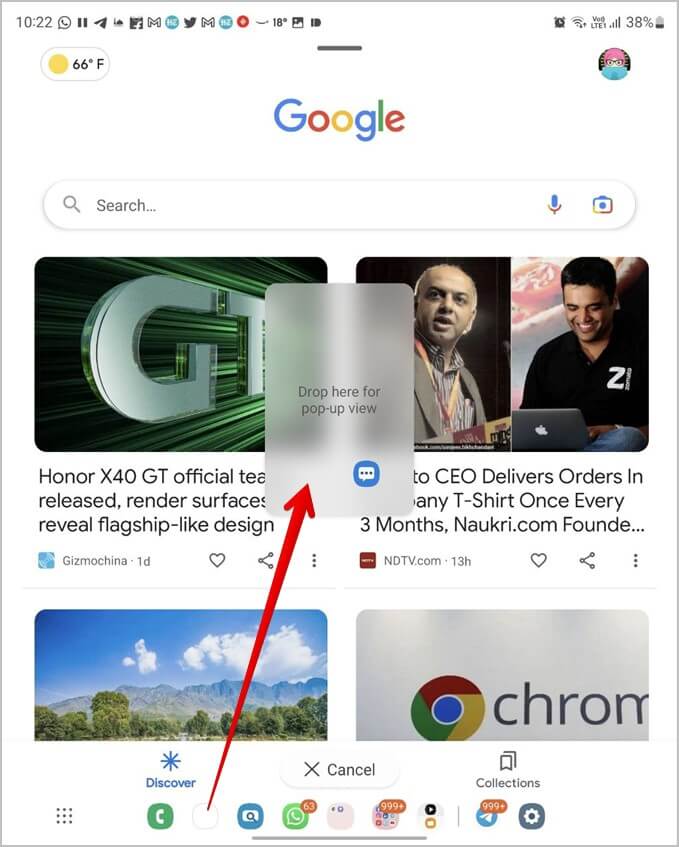 Samsung-Galaxy-Fold-Taskbar-Pop-Up-679x847 9 نصائح لاستخدام شريط المهام في هواتف Samsung Galaxy Fold