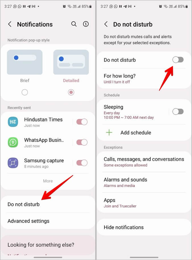 Samsung-Galaxy-Phone-Do-Not-Disturb-Mode-Off-675x912 8 طرق سهلة لإيقاف تشغيل الوضع الصامت أو كتم الصوت على هاتف Samsung Galaxy
