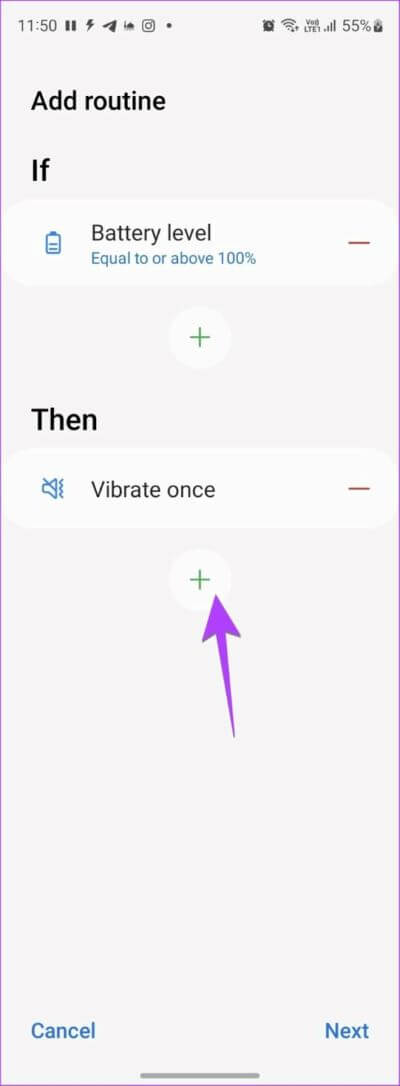 Samsung-Settings-Bixby-Add-More-Action-566x1536-1-400x1086 كيفية الحصول على إشعار الشحن الكامل للبطارية على هواتف Android