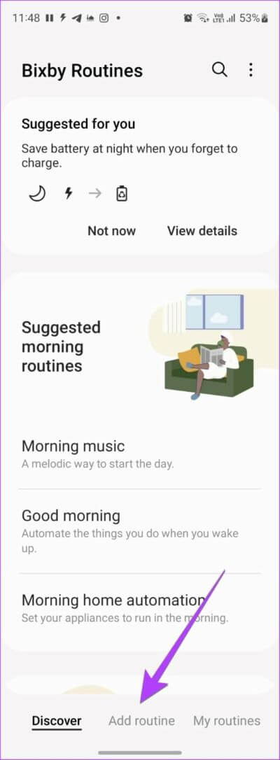 Samsung-Settings-Bixby-Add-Routine-566x1536-1-400x1086 كيفية الحصول على إشعار الشحن الكامل للبطارية على هواتف Android