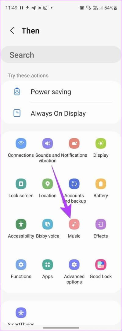 Samsung-Settings-Bixby-Music-400x1086 كيفية الحصول على إشعار الشحن الكامل للبطارية على هواتف Android