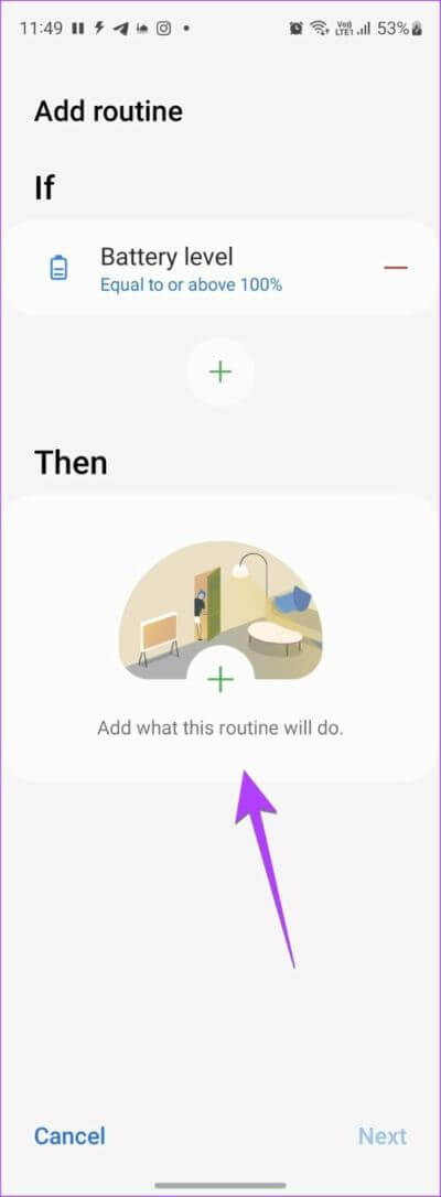 Samsung-Settings-Bixby-Then-Condition-566x1536-1-400x1086 كيفية الحصول على إشعار الشحن الكامل للبطارية على هواتف Android