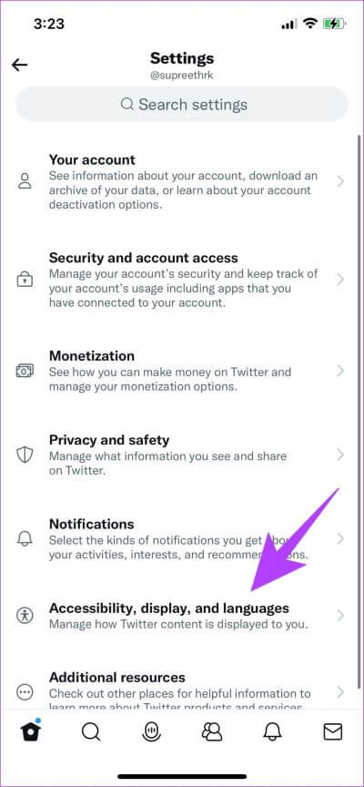 Select-Accessibility-display-and-languages-400x864 12 طريقة لإصلاح عدم عمل Twitter على iPhone و Android