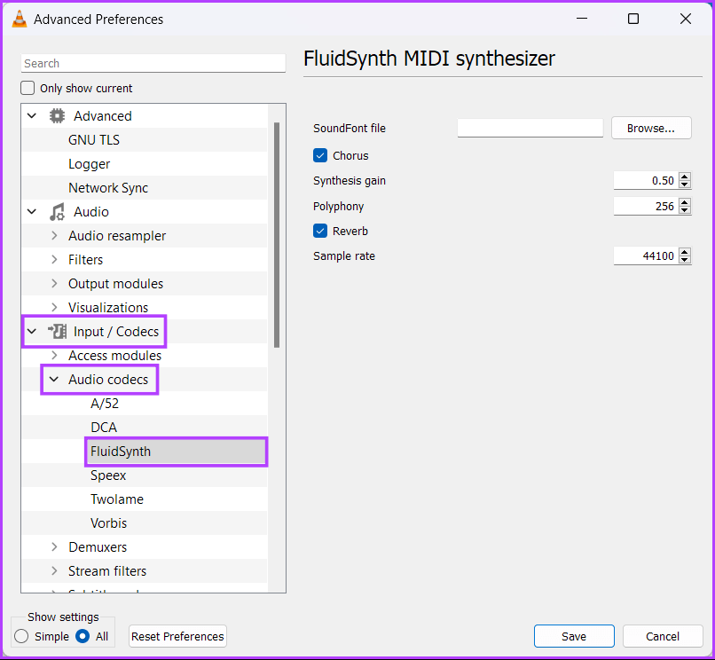 Select-Audio-Codecs ما هي ملفات MIDI وكيفية فتحها في Windows 11