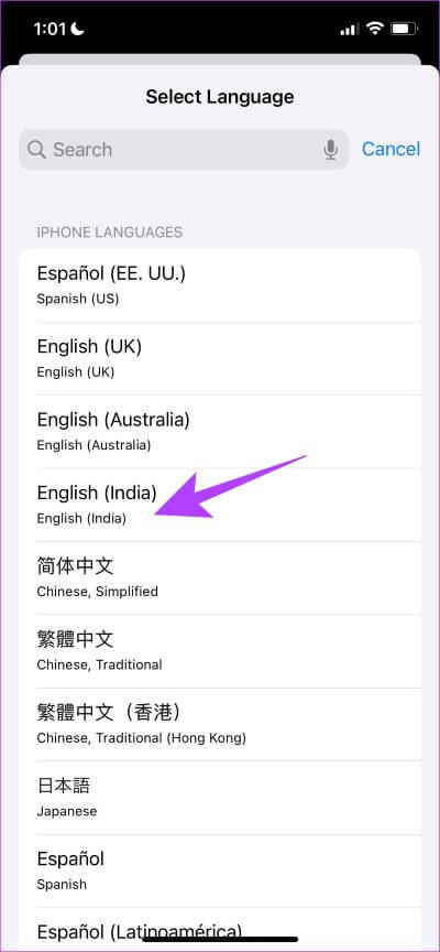 Select-Language-1-400x864 10 إصلاحات لعدم عمل Spotlight Search على iPhone و iPad