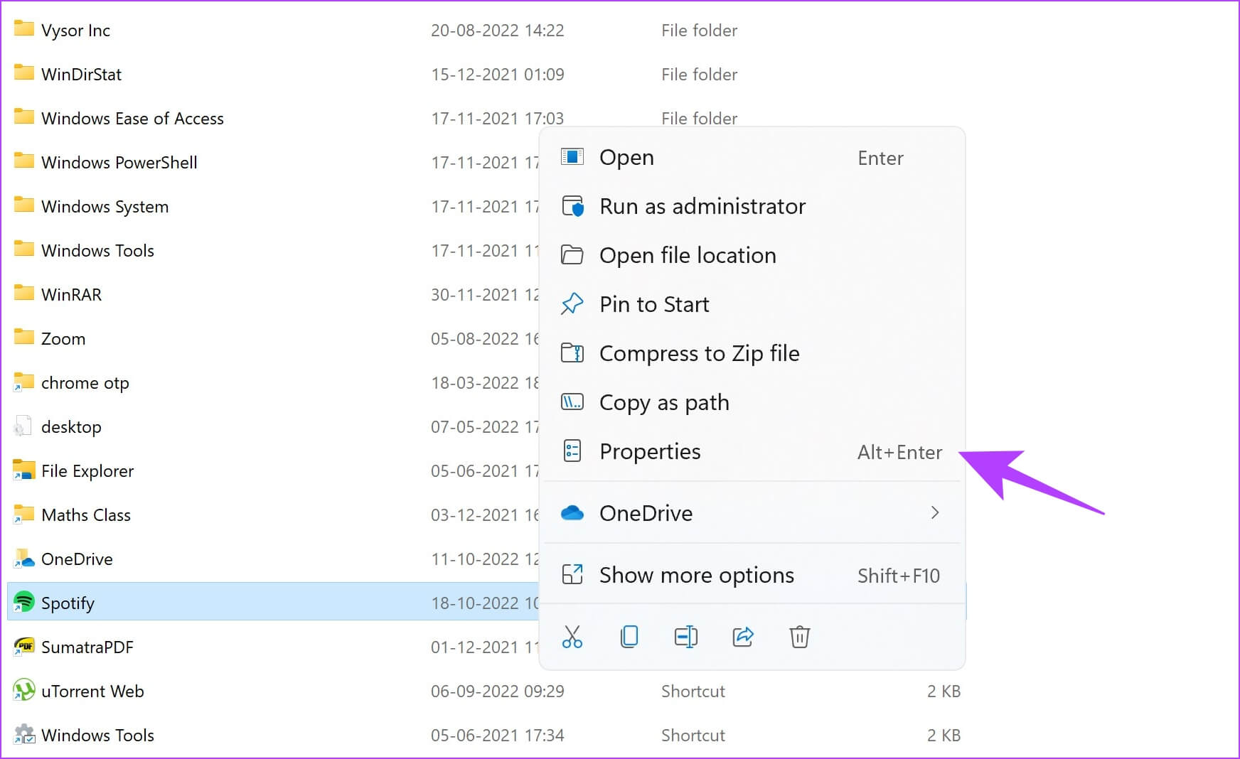 Select-Properties-1744x1068 13 طريقة لإصلاح Spotify يحافظ على مشكلة التعطل على Windows