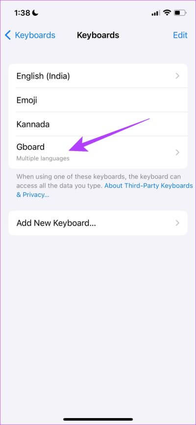Select-Third-Party-Keyboard-400x864 10 إصلاحات لعدم عمل Spotlight Search على iPhone و iPad