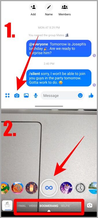 Sending-Boomerang-on-Messenger-340x756 11 من أفضل النصائح والحيل لـ Facebook Messenger الجديد