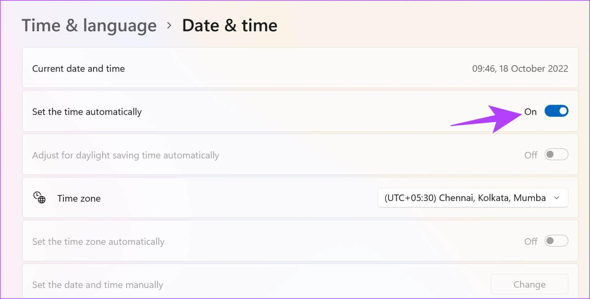 Set-the-time-Automatically-1920x976 13 طريقة لإصلاح Spotify يحافظ على مشكلة التعطل على Windows