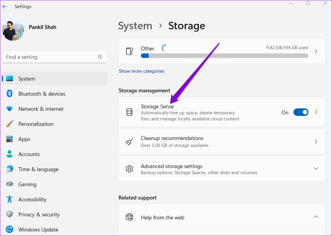 Storage-Sense-on-Windows-1 أفضل 6 طرق لإفراغ سلة المحذوفات عندما يتعذر عليك حذف الملفات في Windows 11