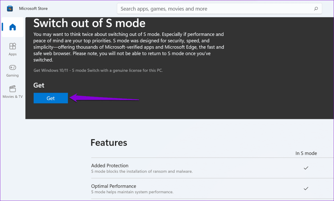 Switch-Out-of-S-Mode أفضل 6 طرق لإصلاح تعذر التبديل من وضع S على نظام التشغيل Windows 11