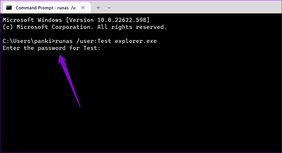 Switch-User-Accounts-Using-Command-Prompt-Window أفضل 6 طرق للتبديل بين حسابات المستخدمين في Windows 11