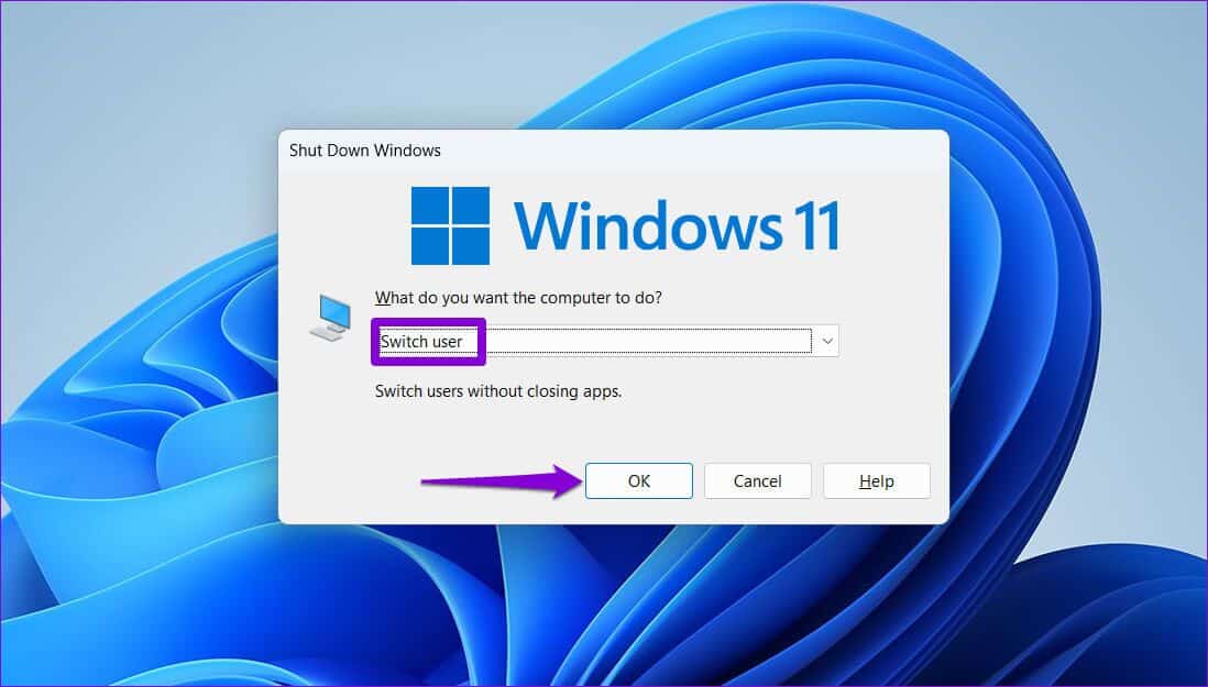 Switch-User-Accounts-Using-Shut-Down-Windows-Dialog-1098x625 أفضل 6 طرق للتبديل بين حسابات المستخدمين في Windows 11