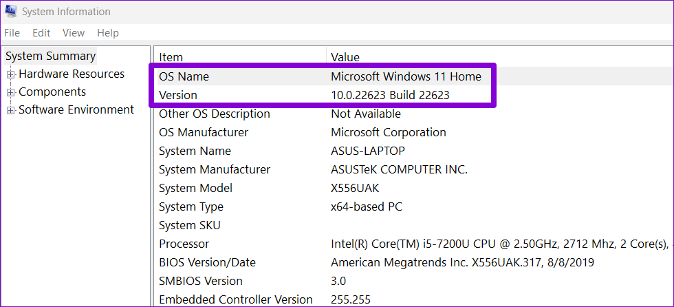 System-Information-Window-in-Windows-11 أفضل 5 طرق للتحقق من النوع والإصدار والبناء في Windows 11