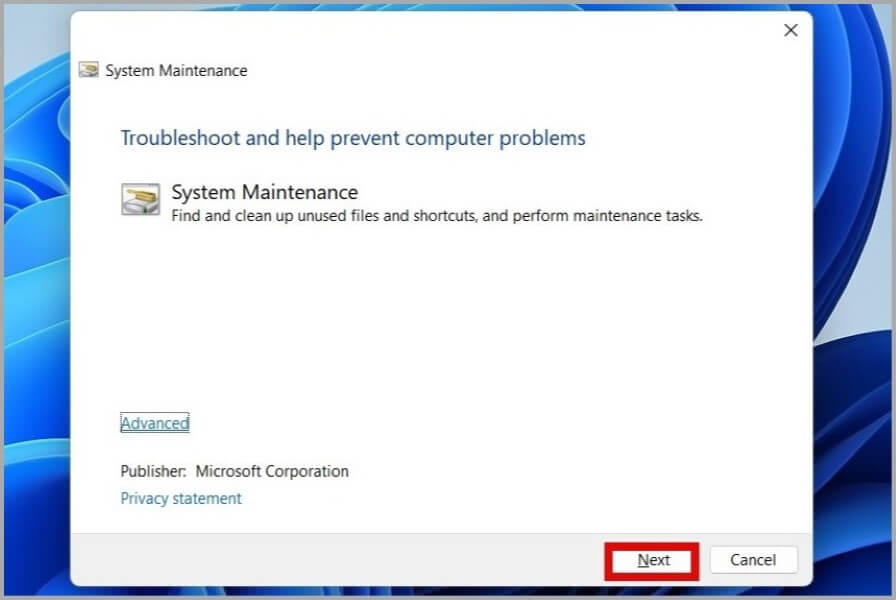 System-Maintenance-Troubleshooter-on-Windows-11-896x600 أفضل 7 طرق لإصلاح مشكل بطئ النقر بالزر الأيمن للماوس فوق قائمة Windows 11