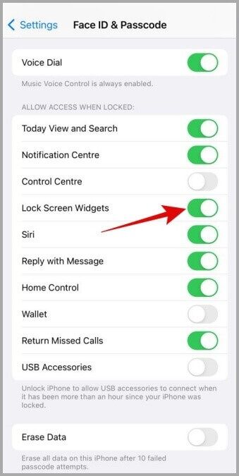 Toggle-Lock-Screen-Widgets-on-iPhone-339x675 9 إصلاحات لعدم ظهور أو عمل مشغل الموسيقى لشاشة القفل على iPhone