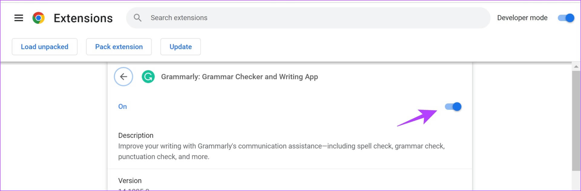 Turn-off-the-toggle-for-the-extension-1920x634 8 طرق لإصلاح عدم عمل إضافة Grammarly على Chrome