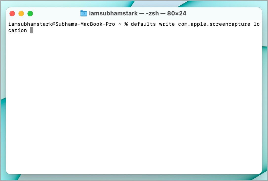 Typing-Command-in-Terminal-on-Mac-1086x733 طريقتان لتغيير مكان حفظ لقطات الشاشة على جهاز Mac