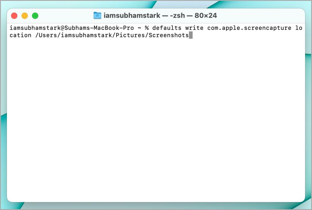 Typing-the-Directory-in-Terminal-on-Mac-1086x733 طريقتان لتغيير مكان حفظ لقطات الشاشة على جهاز Mac