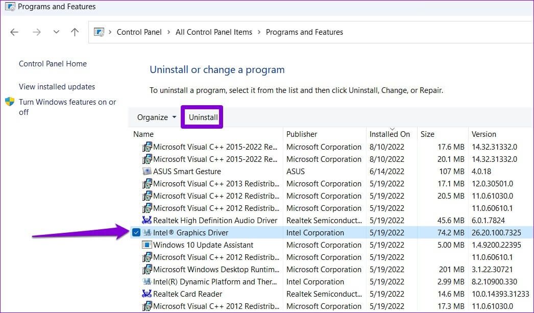 Uninstall-Driver-Using-Control-Panel-1046x613 أفضل 4 طرق لإلغاء تثبيت برامج التشغيل من Windows 11