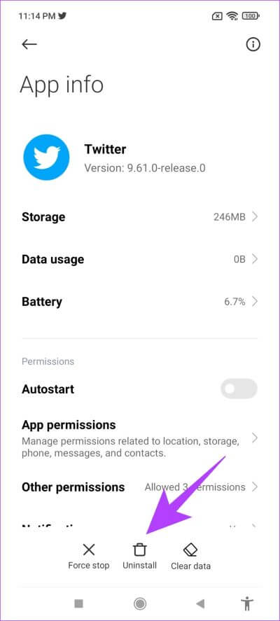Uninstall-Twitter-Android-400x887 12 طريقة لإصلاح عدم عمل Twitter على iPhone و Android
