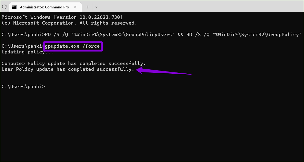 Update-Group-Policy-Settings أفضل طريقتين لإعادة تعيين إعدادات نهج المجموعة المحلية على Windows 11