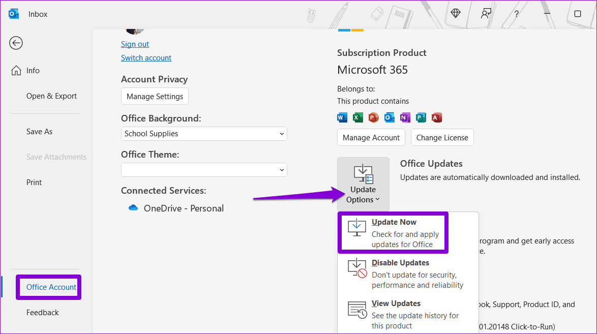 Update-Outlook أفضل 7 إصلاحات لعدم القدرة على فتح المرفقات في Microsoft Outlook على Windows