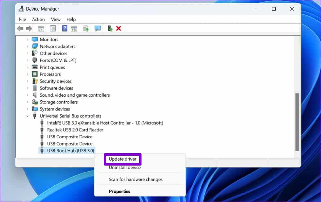 Update-USB-Driver-1039x654 أفضل 7 طرق لإصلاح بطئ نقل ملفات USB في Windows 11