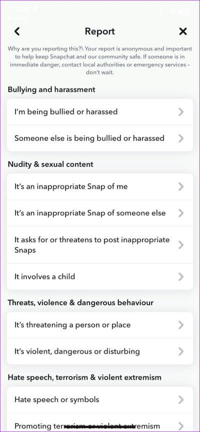 ماذا يحدث عندما تبلغ عن شخص ما على Snapchat - %categories