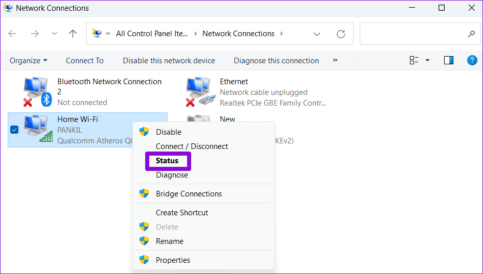 Wi-Fi-Status-on-Windows-1 أفضل 3 طرق لإيقاف Windows 11 من الاتصال التلقائي بشبكة Wi-Fi
