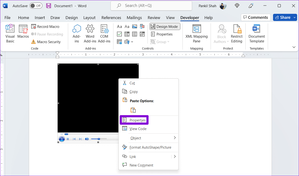 Windows-Media-Player-Properties كيفية إدراج مقاطع فيديو في مستند Microsoft Word