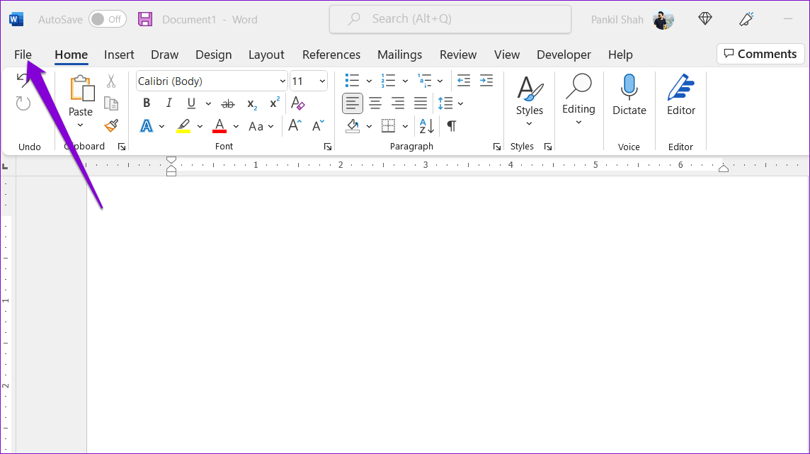 Word-File-Menu كيفية إدراج مقاطع فيديو في مستند Microsoft Word