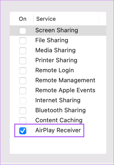 airplay-receiver-sharing-settings-mac أفضل 5 إصلاحات لعدم عمل AirPlay على Mac