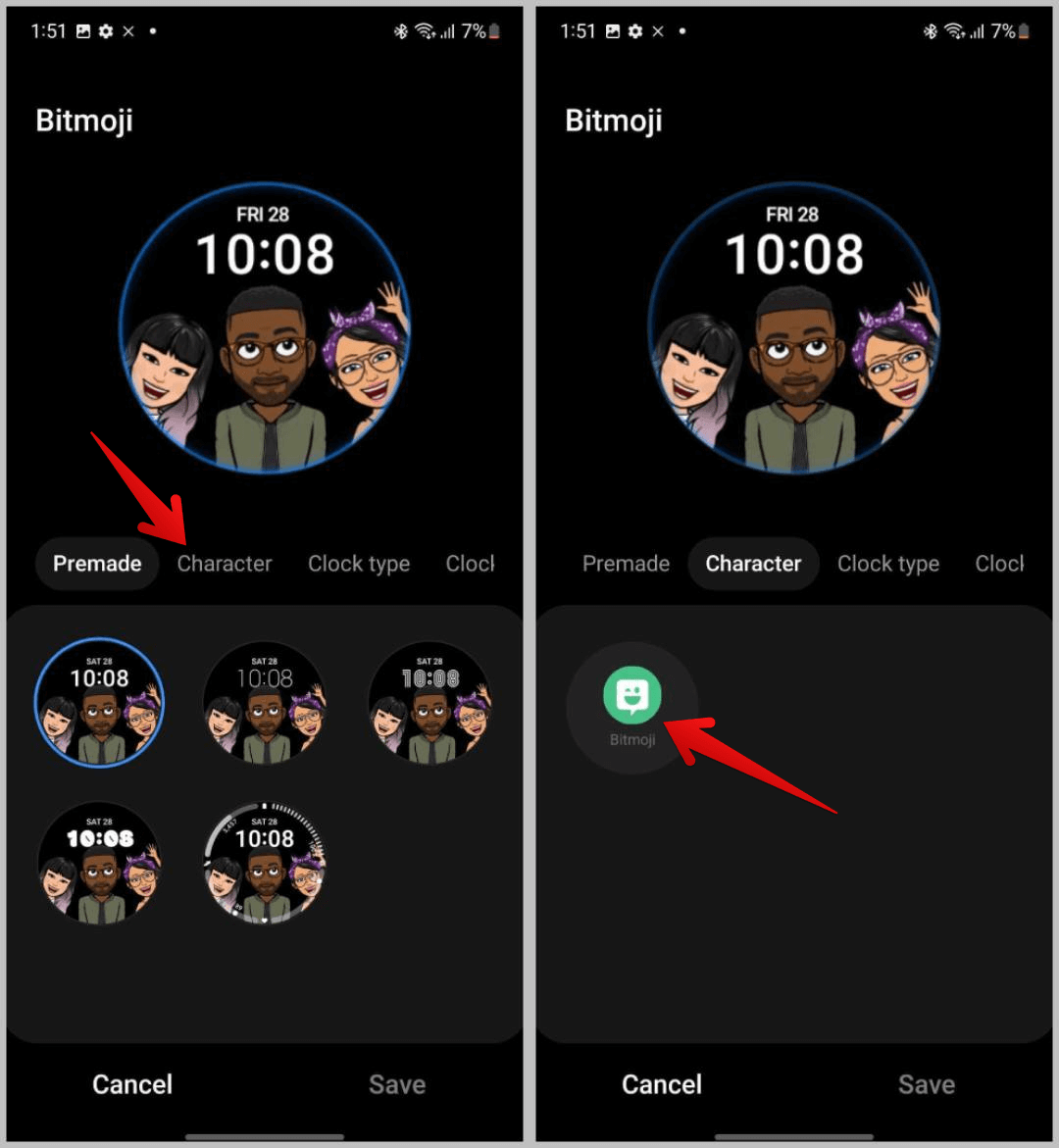bitmooji-on-Galaxy-Watch كيفية تخصيص وجه الساعة على Samsung Galaxy Watch