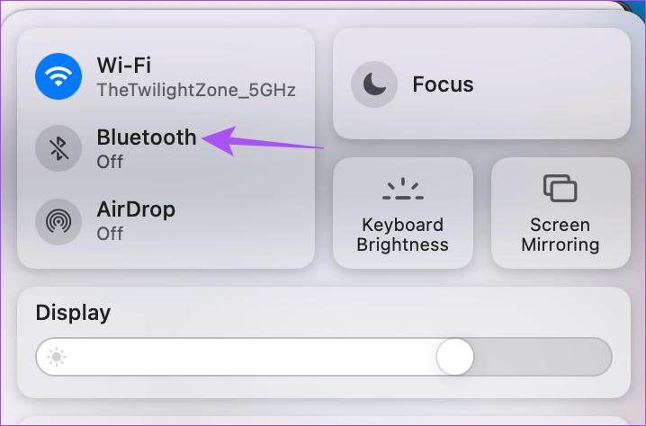 bluetooth-control-centre-mac أفضل 5 إصلاحات لعدم عمل AirPlay على Mac