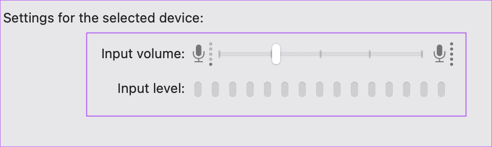 check-sound-levels-mac أفضل 8 إصلاحات لعدم عمل تسجيل في Voice Memos على Mac